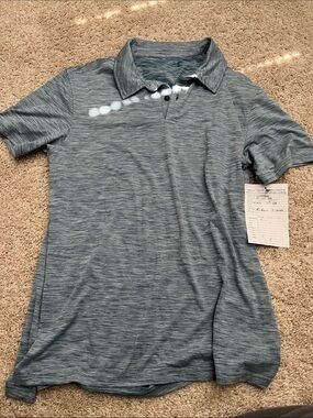 Men's Heather Blue Short-Sleeve Polo